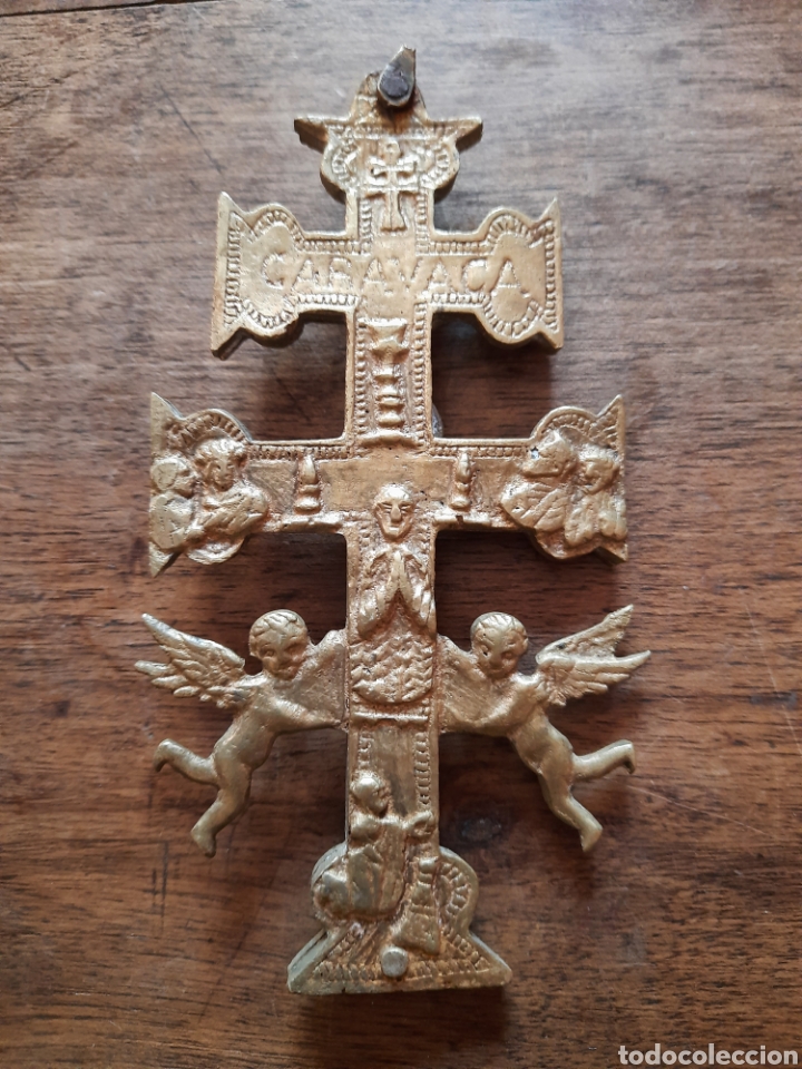 Antig&uuml;edades: Magn&iacute;fica gran cruz Caravaca bronce - Foto 2