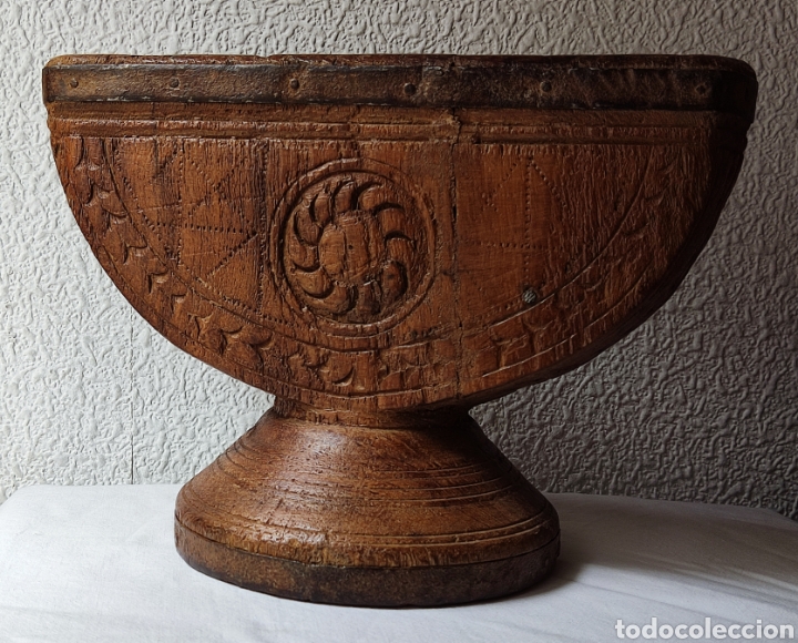 Antig&uuml;edades: ARTE PASTORIL CANDELABRO MADERA TALLADA DECORACI&Oacute;N R&Uacute;STICA - Foto 15