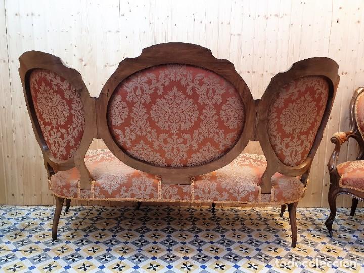 Antig&uuml;edades: SOFA CON SILLONES ESTILO ISABELINO - Foto 2