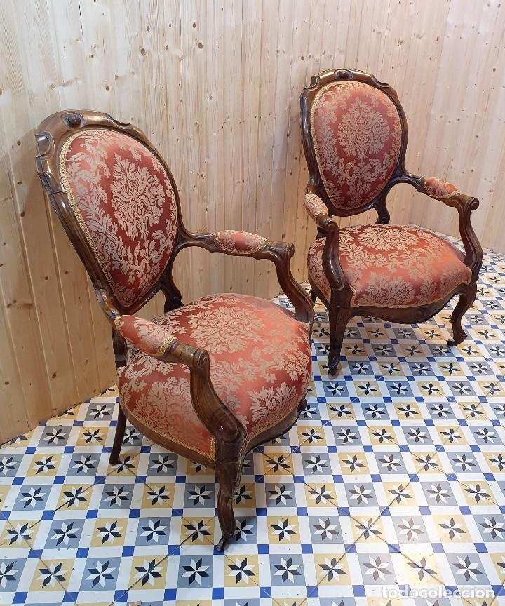 Antig&uuml;edades: SOFA CON SILLONES ESTILO ISABELINO - Foto 3