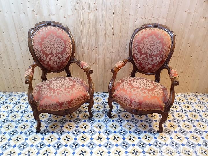 Antig&uuml;edades: SOFA CON SILLONES ESTILO ISABELINO - Foto 9