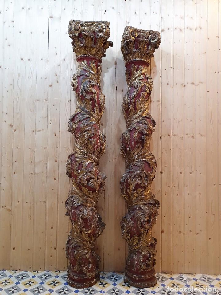 Antig&uuml;edades: PAREJA DE COLUMNAS ESTILO BARROCO S.XVII - Foto 2