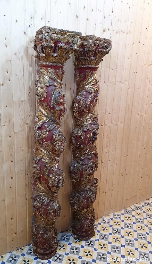 Antig&uuml;edades: PAREJA DE COLUMNAS ESTILO BARROCO S.XVII - Foto 3