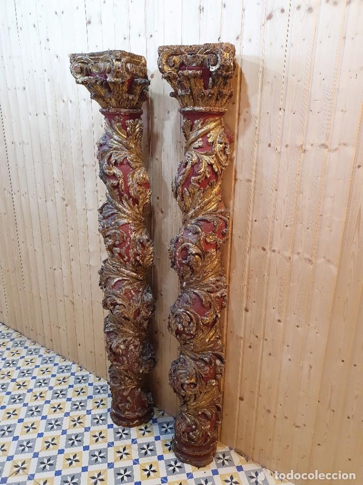 Antig&uuml;edades: PAREJA DE COLUMNAS ESTILO BARROCO S.XVII - Foto 4