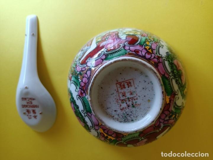 Antig&uuml;edades: CUENCO Y CUCHARA DE PORCELANA MACAU - Foto 2