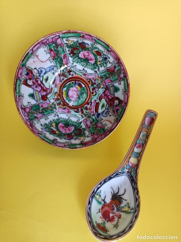 Antig&uuml;edades: CUENCO Y CUCHARA DE PORCELANA MACAU - Foto 5