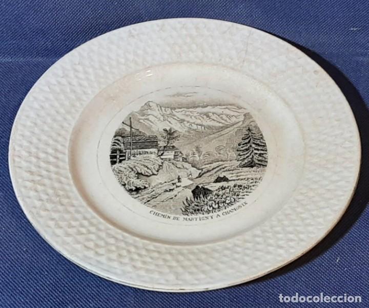 Antig&uuml;edades: Plato porcelana &rdquo; Chemin de Martign a Chamonix&rdquo; - Foto 1