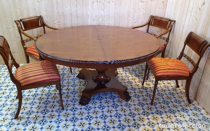 Antig&uuml;edades: CONJUNTO DE MESA EXTENSIBLE Y SILLERIA MADERA DE TEKA - Foto 5