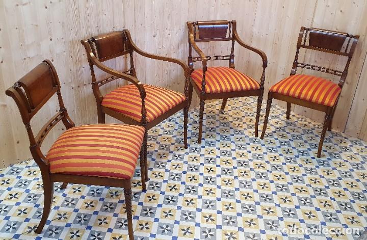 Antig&uuml;edades: CONJUNTO DE MESA EXTENSIBLE Y SILLERIA MADERA DE TEKA - Foto 8