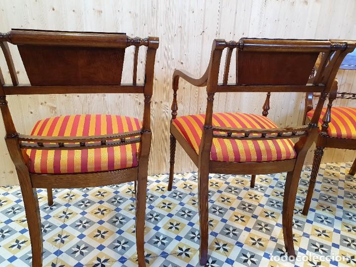 Antig&uuml;edades: CONJUNTO DE MESA EXTENSIBLE Y SILLERIA MADERA DE TEKA - Foto 10
