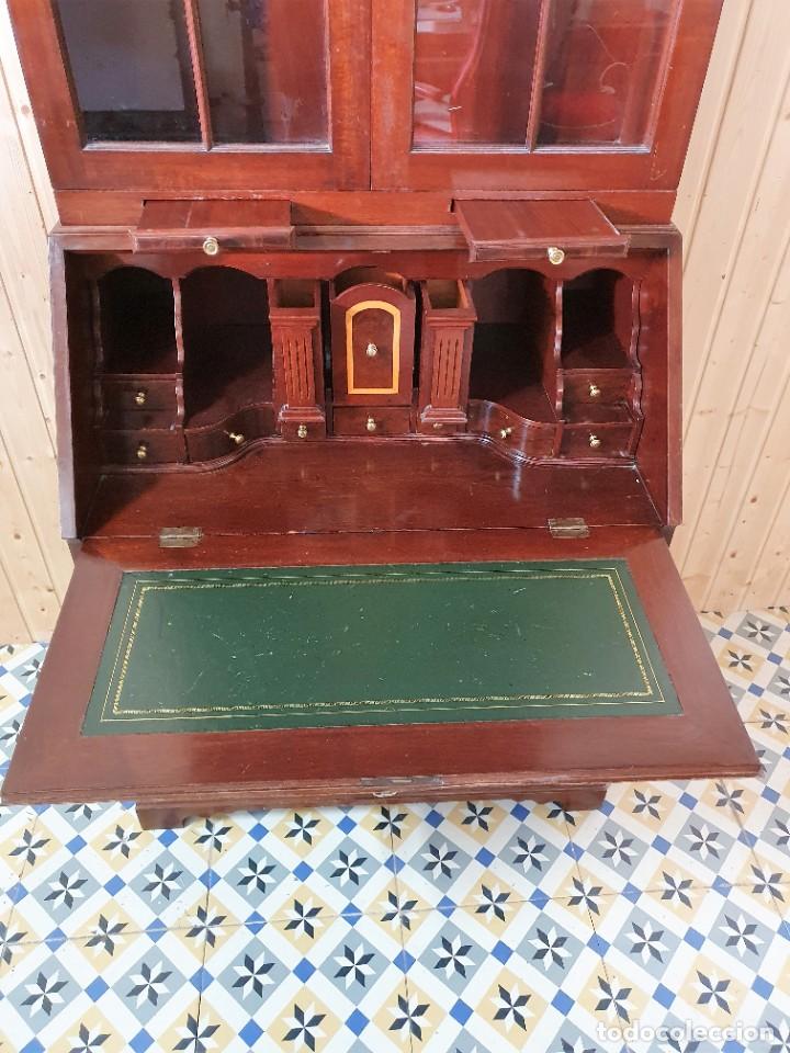 Antig&uuml;edades: ESCRITORIO SECRETER CON VITRINA, CAOBA - Foto 2