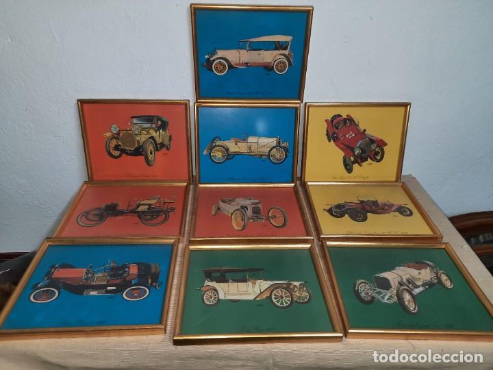 Antig&uuml;edades: Lote 10 cuadros laminas de coches antiguos zxy