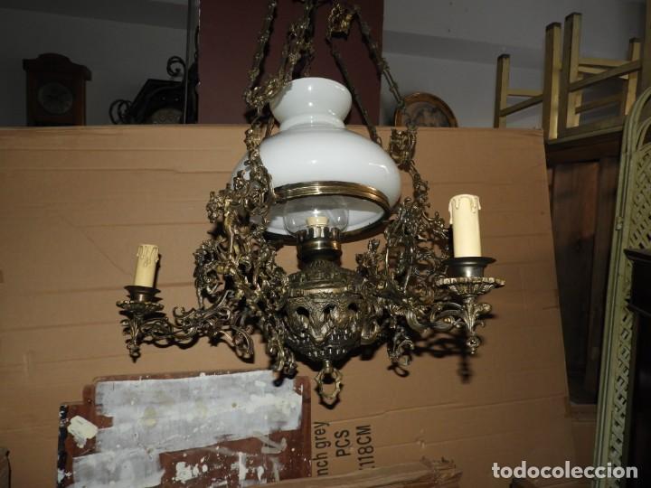 Antig&uuml;edades: LAMPARA QUINQUE ANTIGUA COMPLETA Y FUNCIONANDO - Foto 2