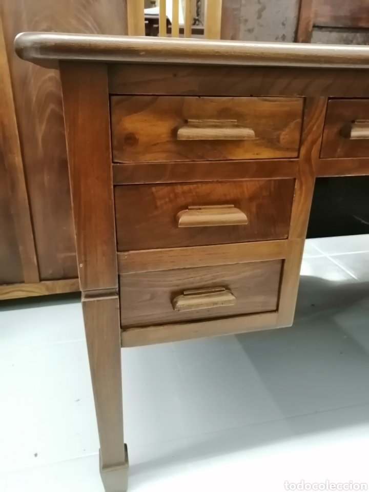 Antig&uuml;edades: Escritorio antiguo casta&ntilde;o - Foto 5