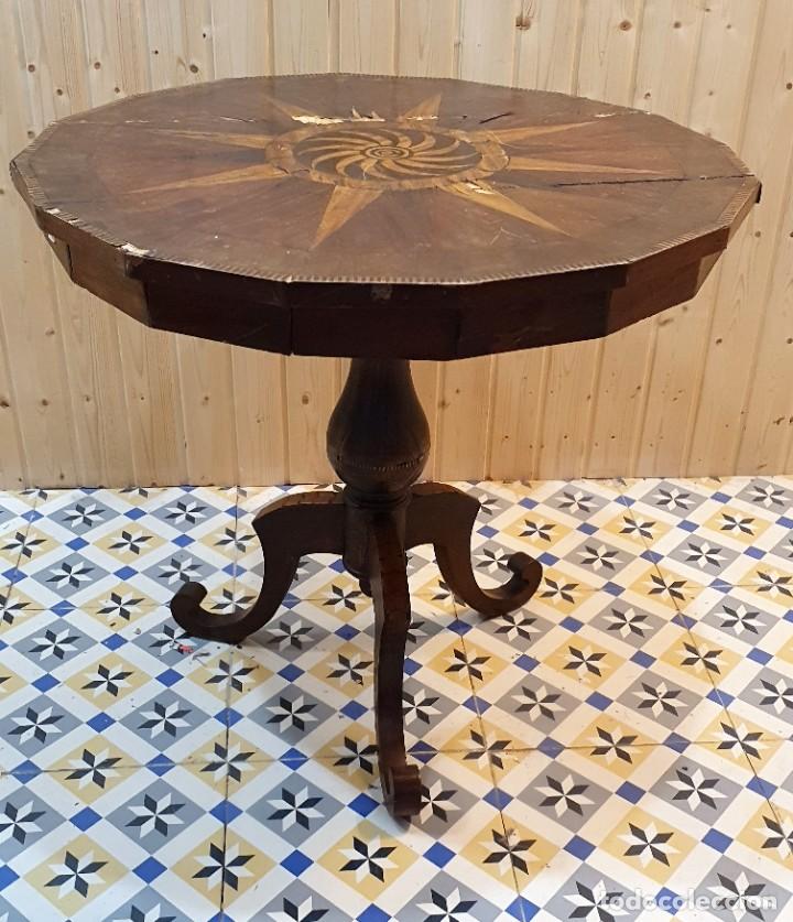 Antig&uuml;edades: ANTIGUA MESA AUXILIAR MARQUETERIA - Foto 3