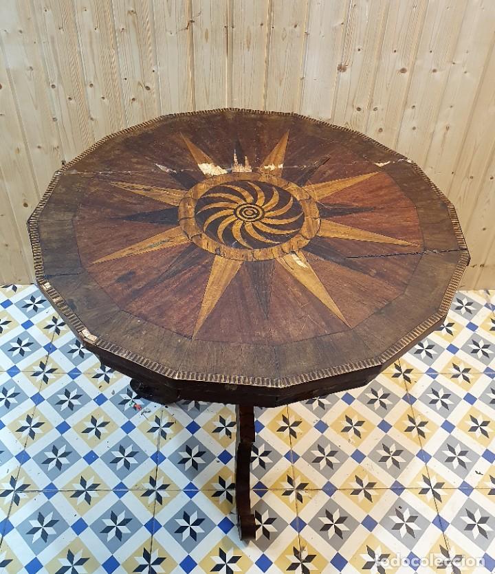 Antig&uuml;edades: ANTIGUA MESA AUXILIAR MARQUETERIA - Foto 5