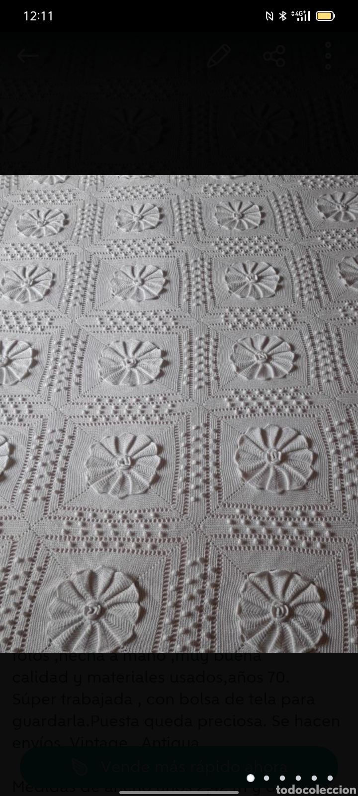 Antig&uuml;edades: Colcha de crochet , vintage - Foto 1