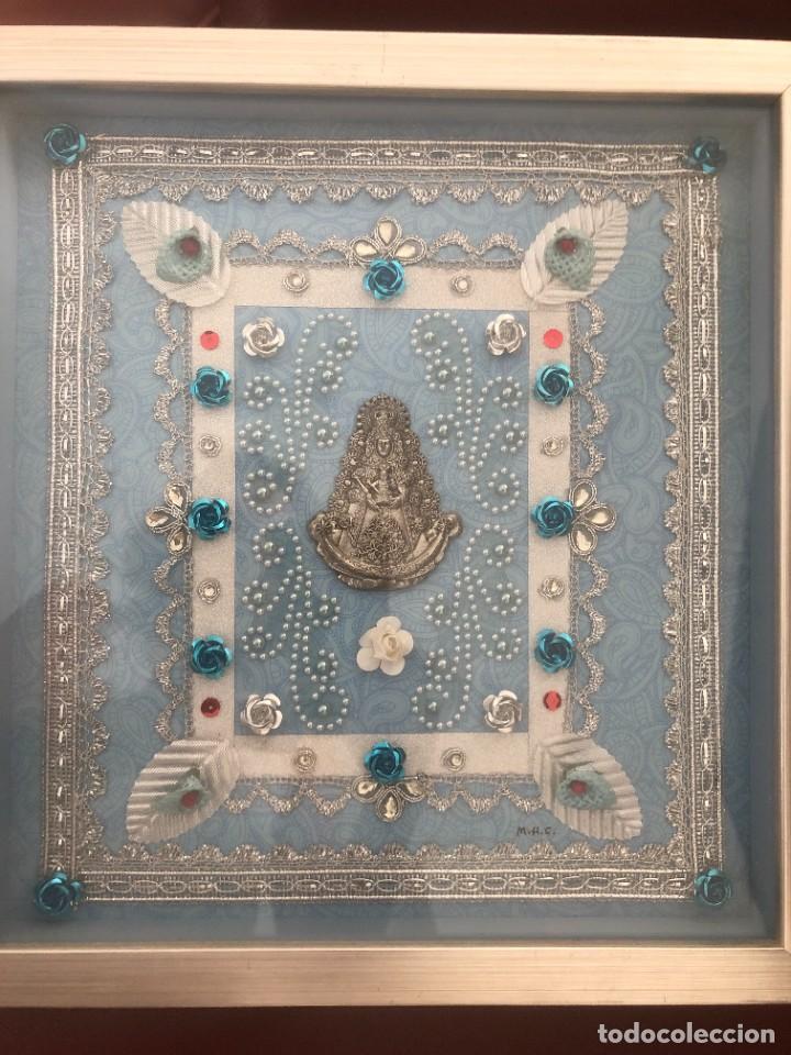 Antig&uuml;edades: CUADRO RELICARIO VIRGEN DEL ROCIO - Foto 1