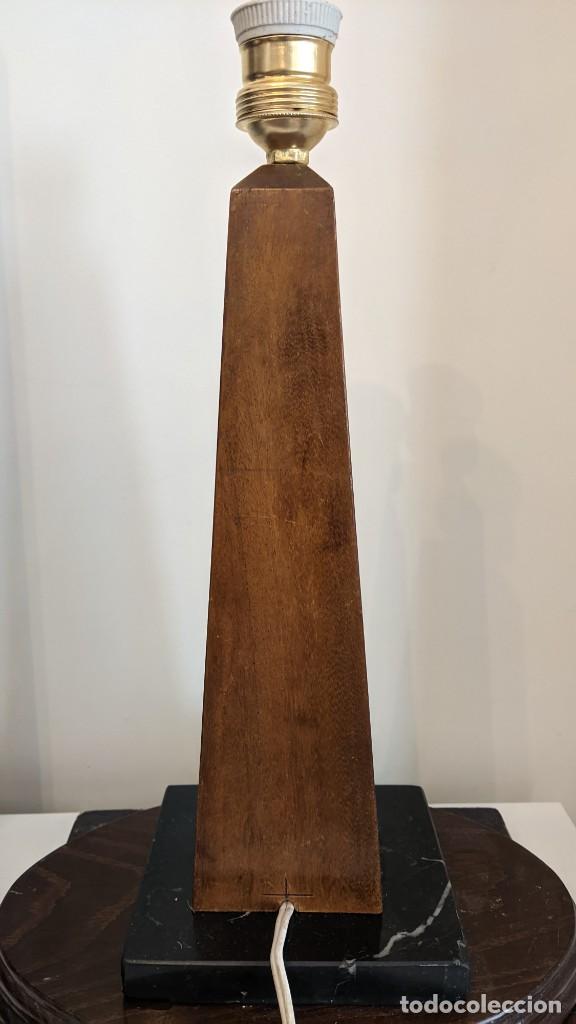 Antig&uuml;edades: LAMPARA OBELISCO MADERA LAT&Oacute;N M&Aacute;RMOL - Foto 7