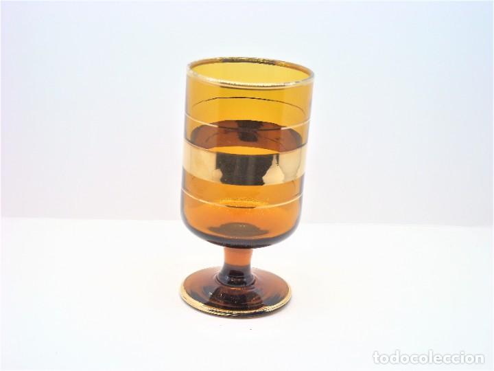 Antig&uuml;edades: Antigua Copa de Cristal Ambar. - Foto 1