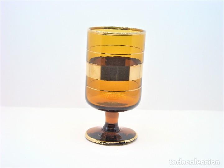 Antig&uuml;edades: Antigua Copa de Cristal Ambar. - Foto 2