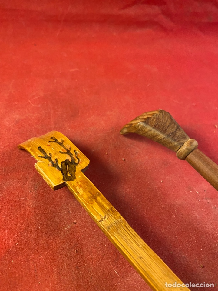 Antig&uuml;edades: Pareja de rascadores de madera - Foto 3