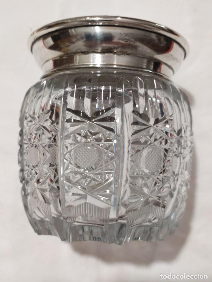 Antig&uuml;edades: TARRO-COMPOTERA DE CRISTAL TALLADO Y PLATA - Foto 1