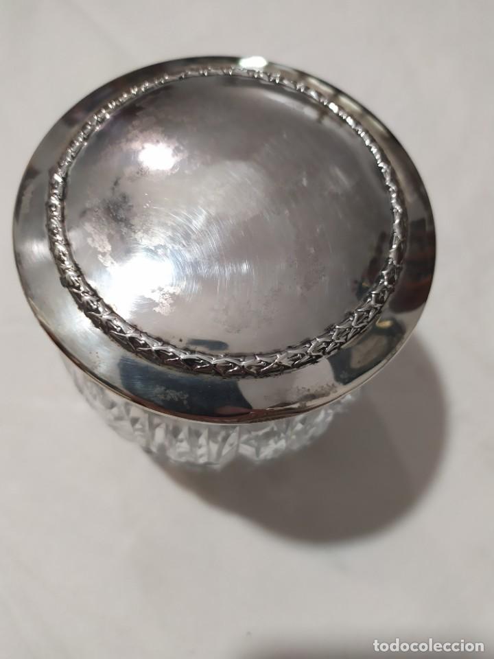 Antig&uuml;edades: TARRO-COMPOTERA DE CRISTAL TALLADO Y PLATA - Foto 6