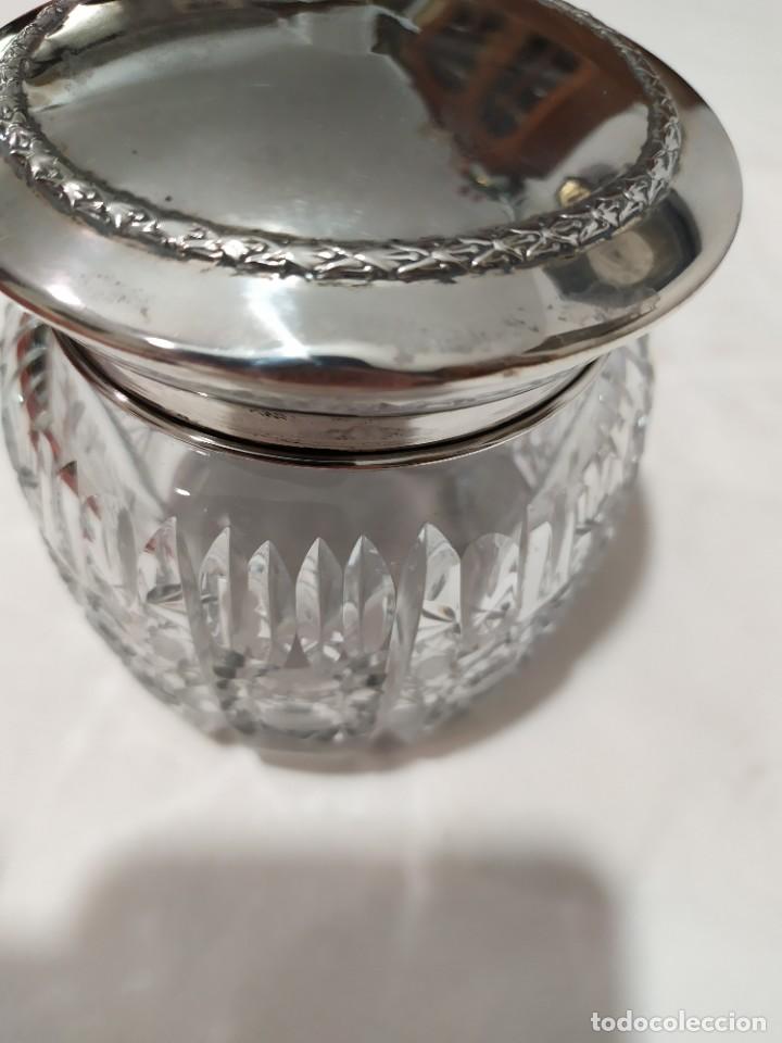Antig&uuml;edades: TARRO-COMPOTERA DE CRISTAL TALLADO Y PLATA - Foto 7