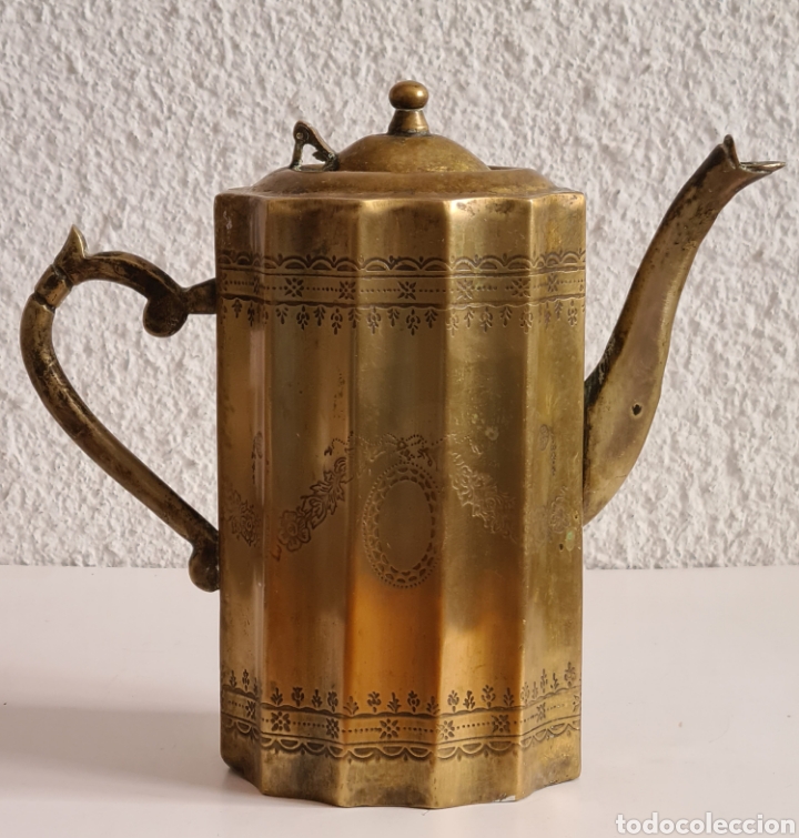 Oggetti Antichi: Antigua Tetera Iran&iacute; de Bronce - Decoraci&oacute;n Persa