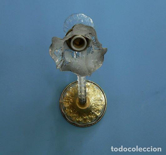 Antig&uuml;edades: APLIQUE CRISTAL CON TULIPA - Foto 2