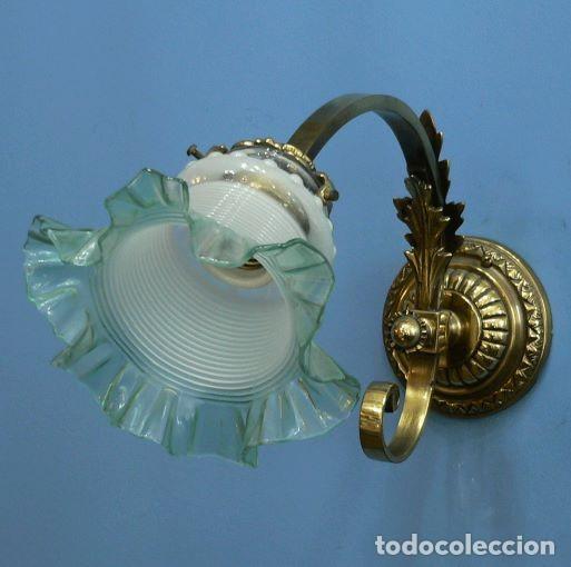 Antig&uuml;edades: APLIQUE MODERNISTA TULIPA VERDE - Foto 1