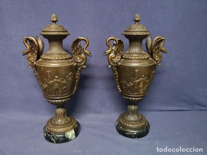 Antig&uuml;edades: PAREJA DE JARRONES FRANCESES IMPERIO - Foto 11