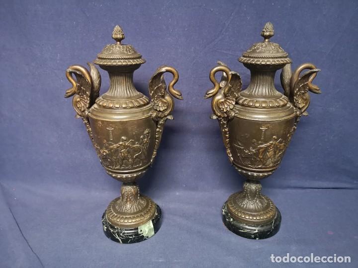 Antig&uuml;edades: PAREJA DE JARRONES FRANCESES IMPERIO - Foto 15
