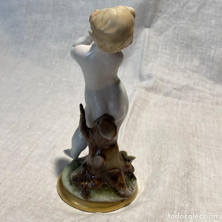 Antig&uuml;edades: Querub&iacute;n flauta porcelana CAPODIMONTE - Foto 2