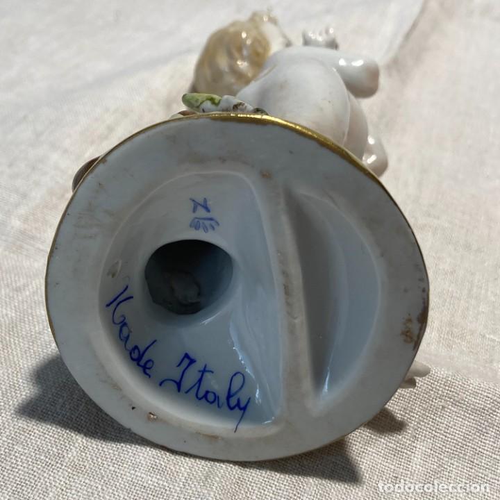 Antig&uuml;edades: Querub&iacute;n flauta porcelana CAPODIMONTE - Foto 6