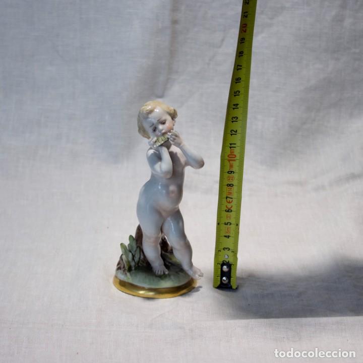 Antig&uuml;edades: Querub&iacute;n flauta porcelana CAPODIMONTE - Foto 7