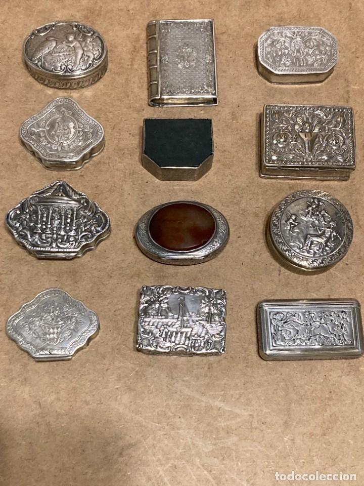 Antig&uuml;edades: Lote de 12 cajas de plata - Foto 2