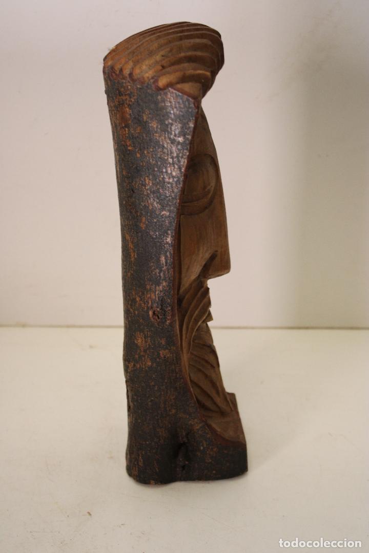 Antig&uuml;edades: rostro de cristo tallado en tronco de madera - Foto 2