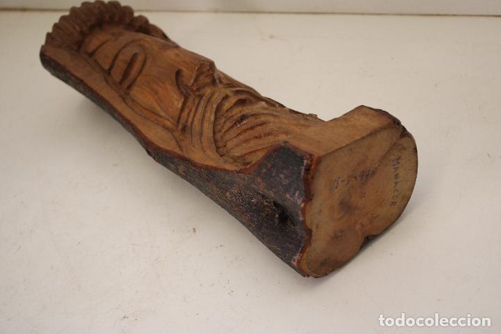 Antig&uuml;edades: rostro de cristo tallado en tronco de madera - Foto 6
