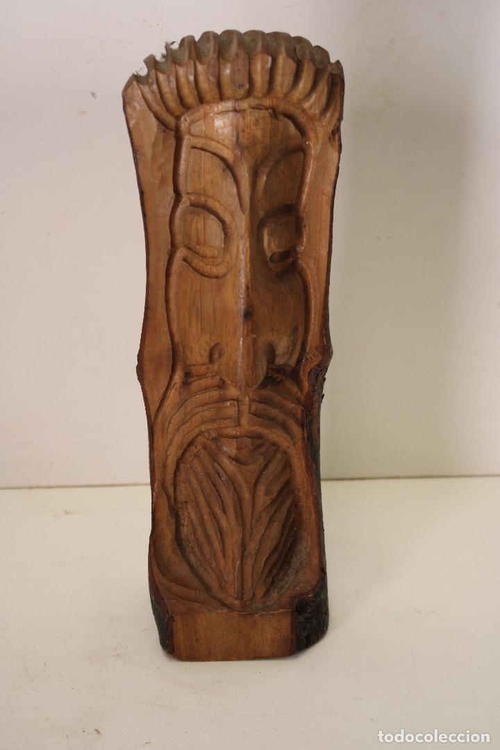 Antig&uuml;edades: rostro de cristo tallado en tronco de madera - Foto 1