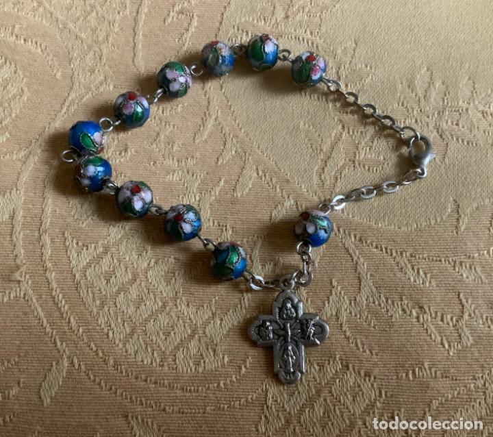 Antig&uuml;edades: ROSARIO, PULSERA DECENARIO CLOISONNE - Foto 2