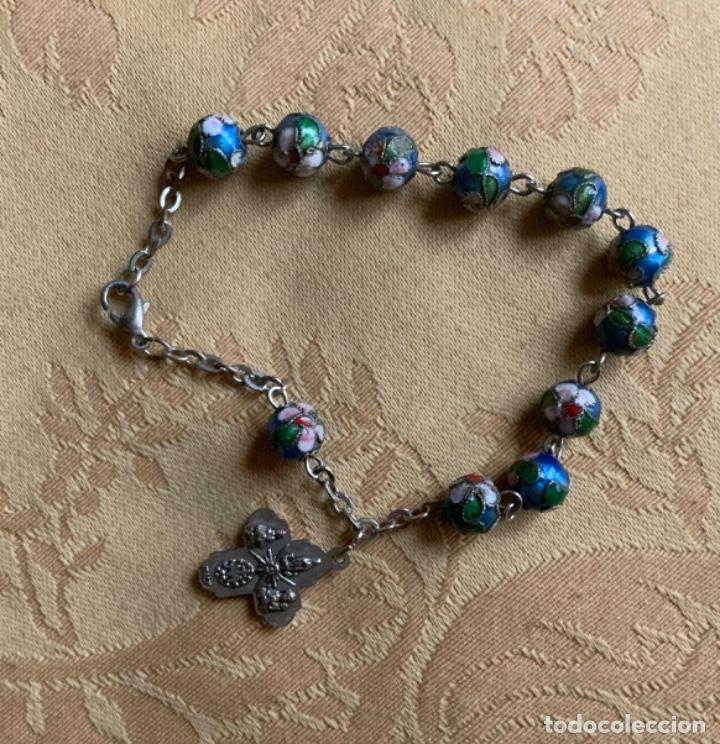 Antig&uuml;edades: ROSARIO, PULSERA DECENARIO CLOISONNE - Foto 6