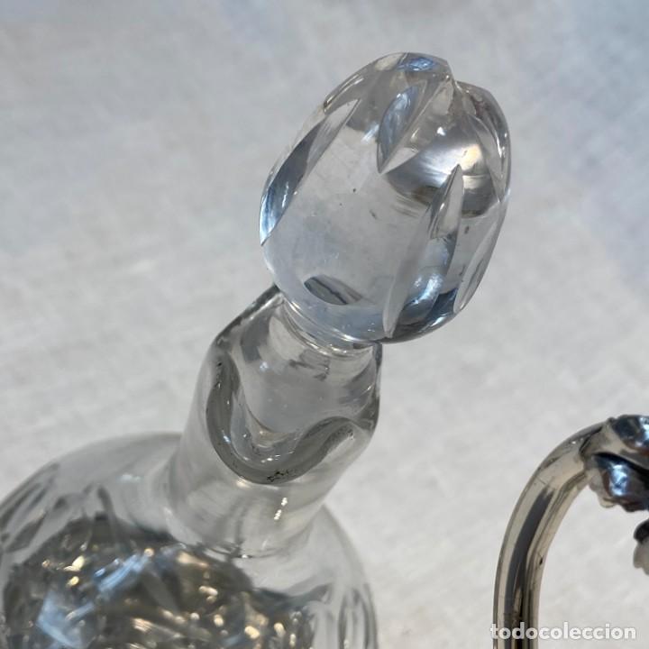 Antig&uuml;edades: Aceitera de cristal y plata - Foto 3