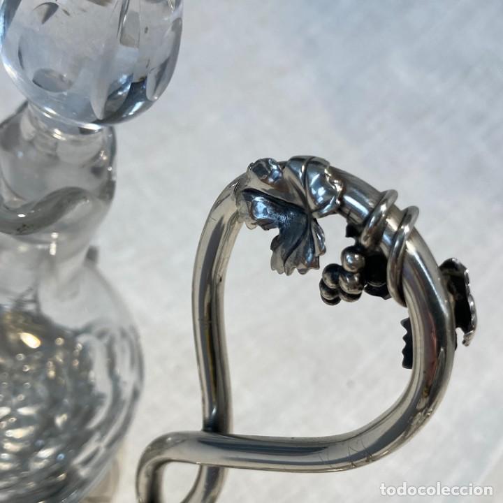 Antig&uuml;edades: Aceitera de cristal y plata - Foto 5