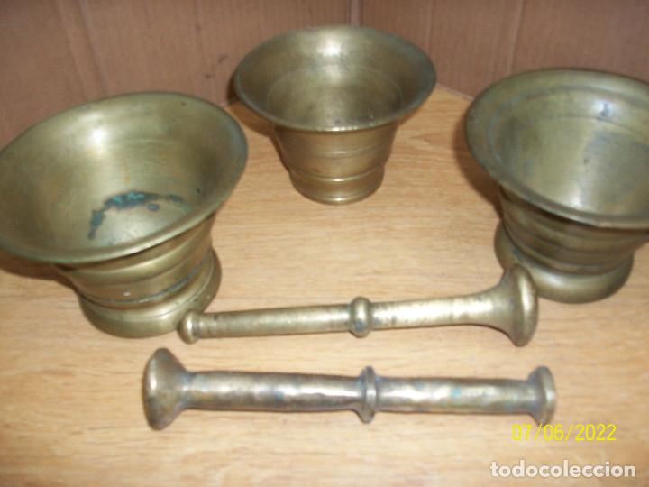 Antig&uuml;edades: LOTE DE 3 ALMIRECES O MORTEROS - Foto 4