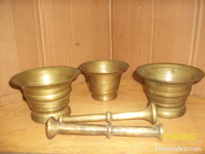 Antig&uuml;edades: LOTE DE 3 ALMIRECES O MORTEROS - Foto 5