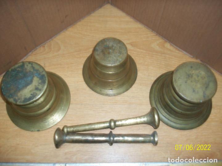 Antig&uuml;edades: LOTE DE 3 ALMIRECES O MORTEROS - Foto 6