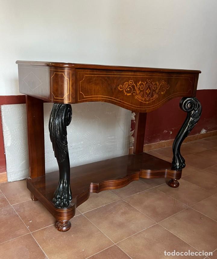 Antig&uuml;edades: Consola en Caoba y Marqueter&iacute;a - Foto 7