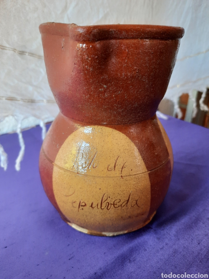 Antiquit&eacute;s: Antigua jarra barro castellano vidriado Rdo. Sepulveda